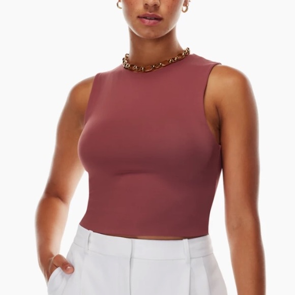Babaton Tops - Babaton Contour Muscle Tank - Sundried Red - Aritzia